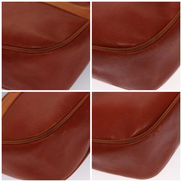 Salvatore Ferragamo Shoulder Bag Leather Brown Gold Auth 102665 - Picture 14 of 16